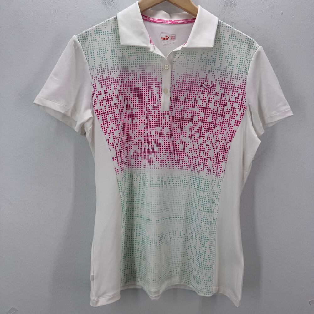NWT Puma Womens Glitch Golf Polo Shirt Active Sporty Preppy sz Large
